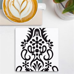 A Black And White Image Of An Ornate Design Uv Print Square Tile Coaster  by catchydesignhill