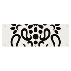 A Black And White Image Of An Ornate Design Banner And Sign 6  X 2  by catchydesignhill