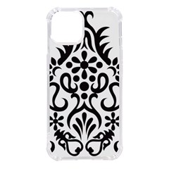 A Black And White Image Of An Ornate Design Iphone 14 Tpu Uv Print Case by catchydesignhill