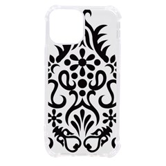 A Black And White Image Of An Ornate Design Iphone 13 Mini Tpu Uv Print Case