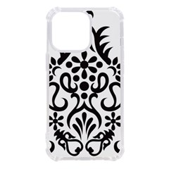 A Black And White Image Of An Ornate Design Iphone 13 Pro Tpu Uv Print Case by catchydesignhill