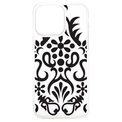 A Black And White Image Of An Ornate Design Iphone 15 Plus Tpu Uv Print Case by catchydesignhill