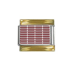 A Red And Black Zigzag Pattern On A White Background Gold Trim Italian Charm (9mm)