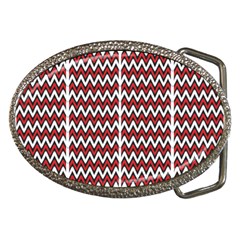 A Red And Black Zigzag Pattern On A White Background Belt Buckles by catchydesignhill