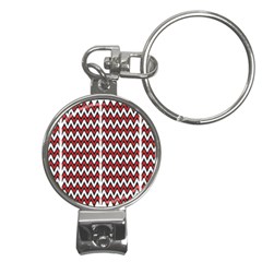 A Red And Black Zigzag Pattern On A White Background Nail Clippers Key Chain