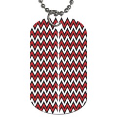 A Red And Black Zigzag Pattern On A White Background Dog Tag (one Side)