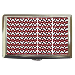 A Red And Black Zigzag Pattern On A White Background Cigarette Money Case