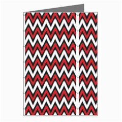 A Red And Black Zigzag Pattern On A White Background Greeting Card