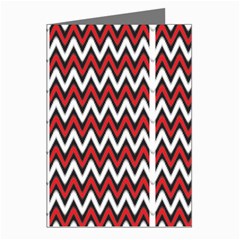 A Red And Black Zigzag Pattern On A White Background Greeting Cards (pkg Of 8)