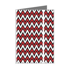 A Red And Black Zigzag Pattern On A White Background Mini Greeting Card