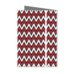 A Red And Black Zigzag Pattern On A White Background Mini Greeting Cards (pkg Of 8)