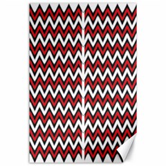 A Red And Black Zigzag Pattern On A White Background Canvas 24  X 36 