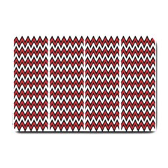 A Red And Black Zigzag Pattern On A White Background Small Doormat by catchydesignhill