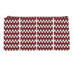 A Red And Black Zigzag Pattern On A White Background Pencil Cases