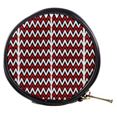 A Red And Black Zigzag Pattern On A White Background Mini Makeup Bag