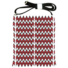 A Red And Black Zigzag Pattern On A White Background Shoulder Sling Bag