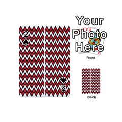 A Red And Black Zigzag Pattern On A White Background Playing Cards 54 Designs (mini)