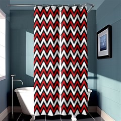 A Red And Black Zigzag Pattern On A White Background Shower Curtain 36  X 72  (stall) 