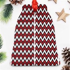 A Red And Black Zigzag Pattern On A White Background Ornament (bell)