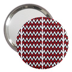 A Red And Black Zigzag Pattern On A White Background 3  Handbag Mirrors