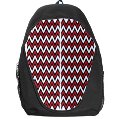 A Red And Black Zigzag Pattern On A White Background Backpack Bag