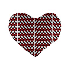 A Red And Black Zigzag Pattern On A White Background Standard 16  Premium Heart Shape Cushions