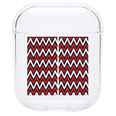 A Red And Black Zigzag Pattern On A White Background Hard Pc Airpods 1/2 Case by catchydesignhill