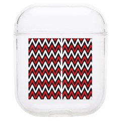 A Red And Black Zigzag Pattern On A White Background Soft Tpu Airpods 1/2 Case by catchydesignhill