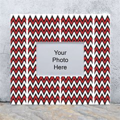 A Red And Black Zigzag Pattern On A White Background White Wall Photo Frame 5  X 7 