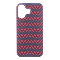 A Red And Black Zigzag Pattern On A White Background Iphone 16 Black Uv Print Pc Hardshell Case by catchydesignhill