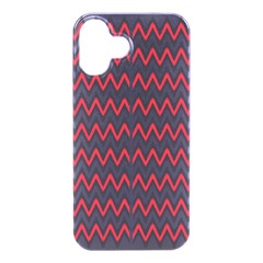 A Red And Black Zigzag Pattern On A White Background Iphone 16 Plus Black Uv Print Pc Hardshell Case by catchydesignhill