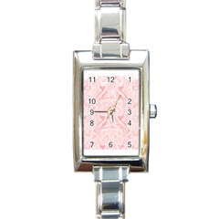 A Pink And White Abstract Design On A White Background Rectangle Italian Charm Watch