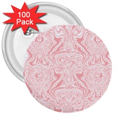 A Pink And White Abstract Design On A White Background 3  Buttons (100 Pack) 