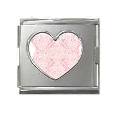 A Pink And White Abstract Design On A White Background Mega Link Heart Italian Charm (18mm) by catchydesignhill