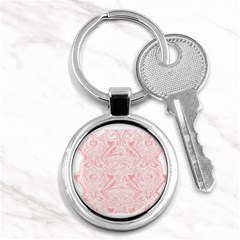 A Pink And White Abstract Design On A White Background Key Chain (round)