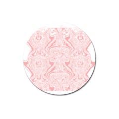 A Pink And White Abstract Design On A White Background Magnet 3  (round)