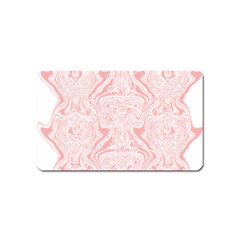 A Pink And White Abstract Design On A White Background Magnet (name Card)