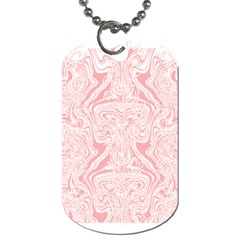 A Pink And White Abstract Design On A White Background Dog Tag (one Side)