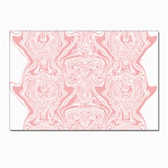 A Pink And White Abstract Design On A White Background Postcards 5  X 7  (pkg Of 10)