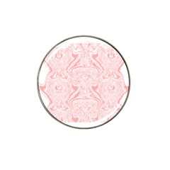 A Pink And White Abstract Design On A White Background Hat Clip Ball Marker