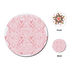 A Pink And White Abstract Design On A White Background Playing Cards Single Design (round) by catchydesignhill