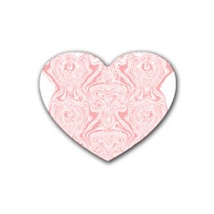 A Pink And White Abstract Design On A White Background Rubber Coaster (heart)