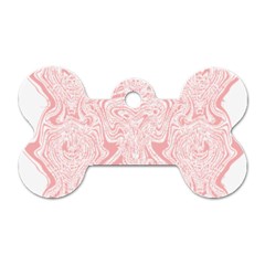 A Pink And White Abstract Design On A White Background Dog Tag Bone (two Sides)