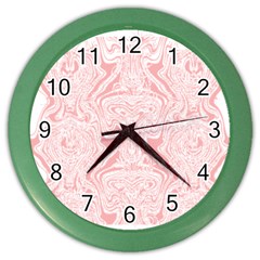 A Pink And White Abstract Design On A White Background Color Wall Clock