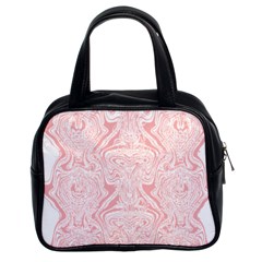 A Pink And White Abstract Design On A White Background Classic Handbag (two Sides) by catchydesignhill