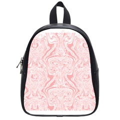 A Pink And White Abstract Design On A White Background School Bag (small)