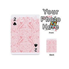 A Pink And White Abstract Design On A White Background Playing Cards 54 Designs (mini)