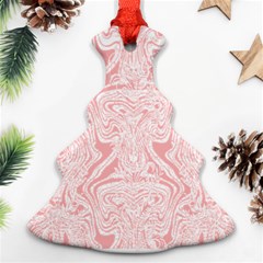 A Pink And White Abstract Design On A White Background Christmas Tree Ornament (two Sides)