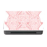 A Pink And White Abstract Design On A White Background Memory Card Reader with CF Front