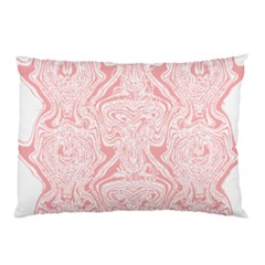 A Pink And White Abstract Design On A White Background Pillow Case (two Sides)